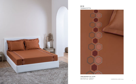 D'DECOR Charisma TERRACOTTA Large Bedsheet