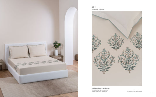 D'DECOR Charisma WHITE SAND Large Bedsheet