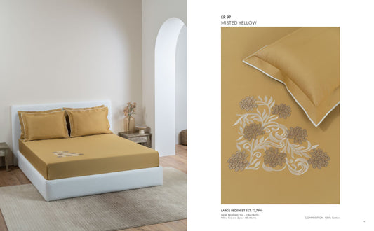D'DECOR Charisma MISTED YELLOW Large Bedsheet