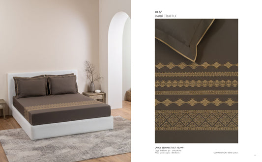 D'DECOR Charisma DARK TRUFFLE Large Bedsheet