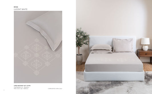 D'DECOR Charisma LUCENT WHITE Large Bedsheet