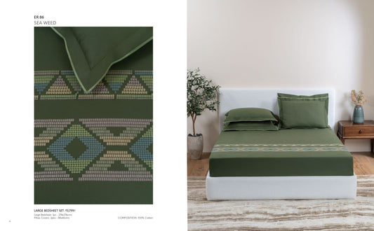 D'DECOR Charisma SEA WEED Large Bedsheet