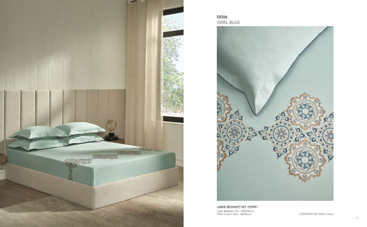 D'DECOR Excellence XIII OPAL BLUE Large Bedsheet