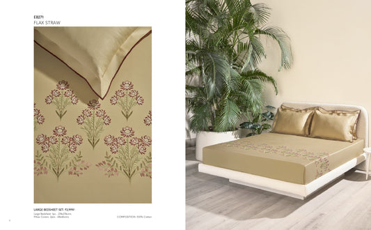 D'DECOR Excellence XIII FLAX STRAW Large Bedsheet