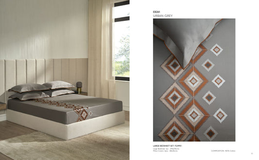 D'DECOR Excellence XIII URBAN GREY Large Bedsheet