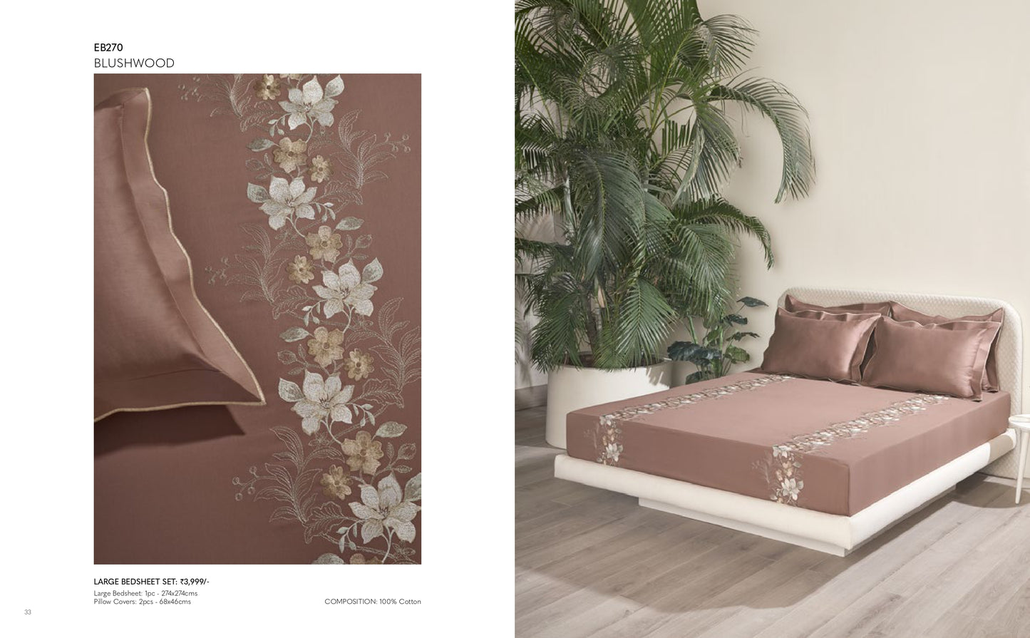 D'DECOR Excellence XIII BLUSHWOOD Large Bedsheet