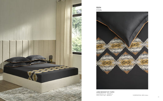 D'DECOR Excellence XIII COAL Large Bedsheet