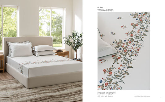 D'DECOR Excellence XIV VANILLA CREAM Large Bedsheet