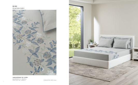D'DECOR Excellence XIV GLACIER GREY Large Bedsheet