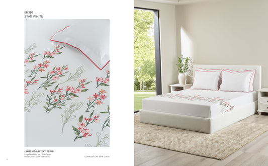 D'DECOR Excellence XIV STAR WHITE Large Bedsheet