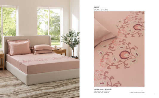 D'DECOR Excellence XIV CORAL CLOUD Large Bedsheet
