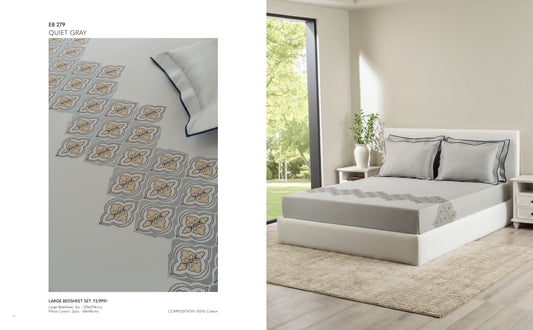 D'DECOR Excellence XIV QUIET GREY Large Bedsheet