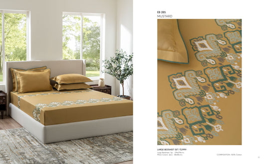 D'DECOR Excellence XIV MUSTARD Large Bedsheet