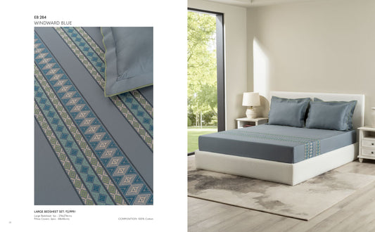 D'DECOR Excellence XIV WINDWARD BLUE Large Bedsheet