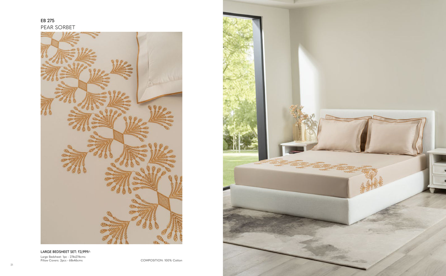 D'DECOR Excellence XIV PEAR SORBET Large Bedsheet