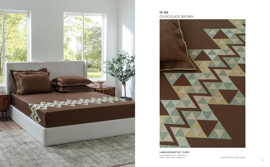 D'DECOR Excellence XIV CHOCOLATE BROWN Large Bedsheet