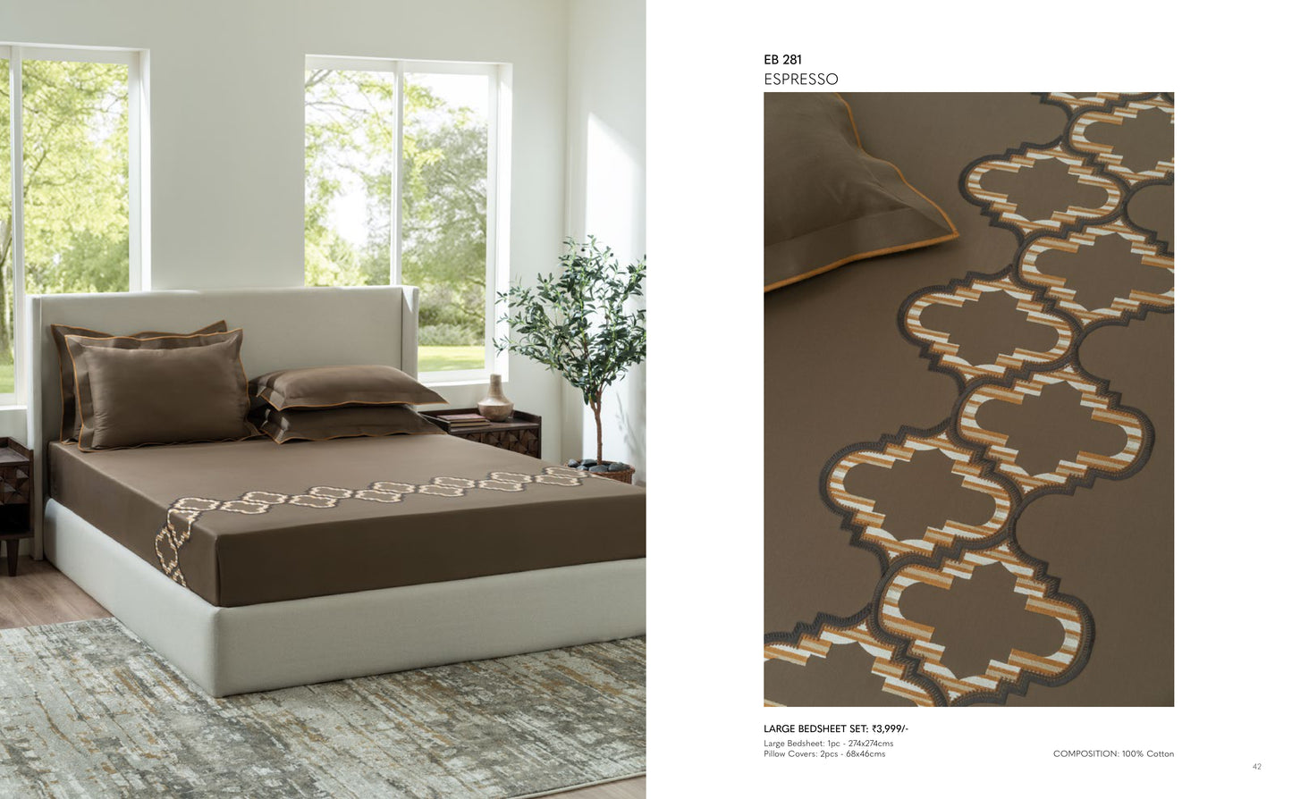D'DECOR Excellence XIV ESPRESSO Large Bedsheet