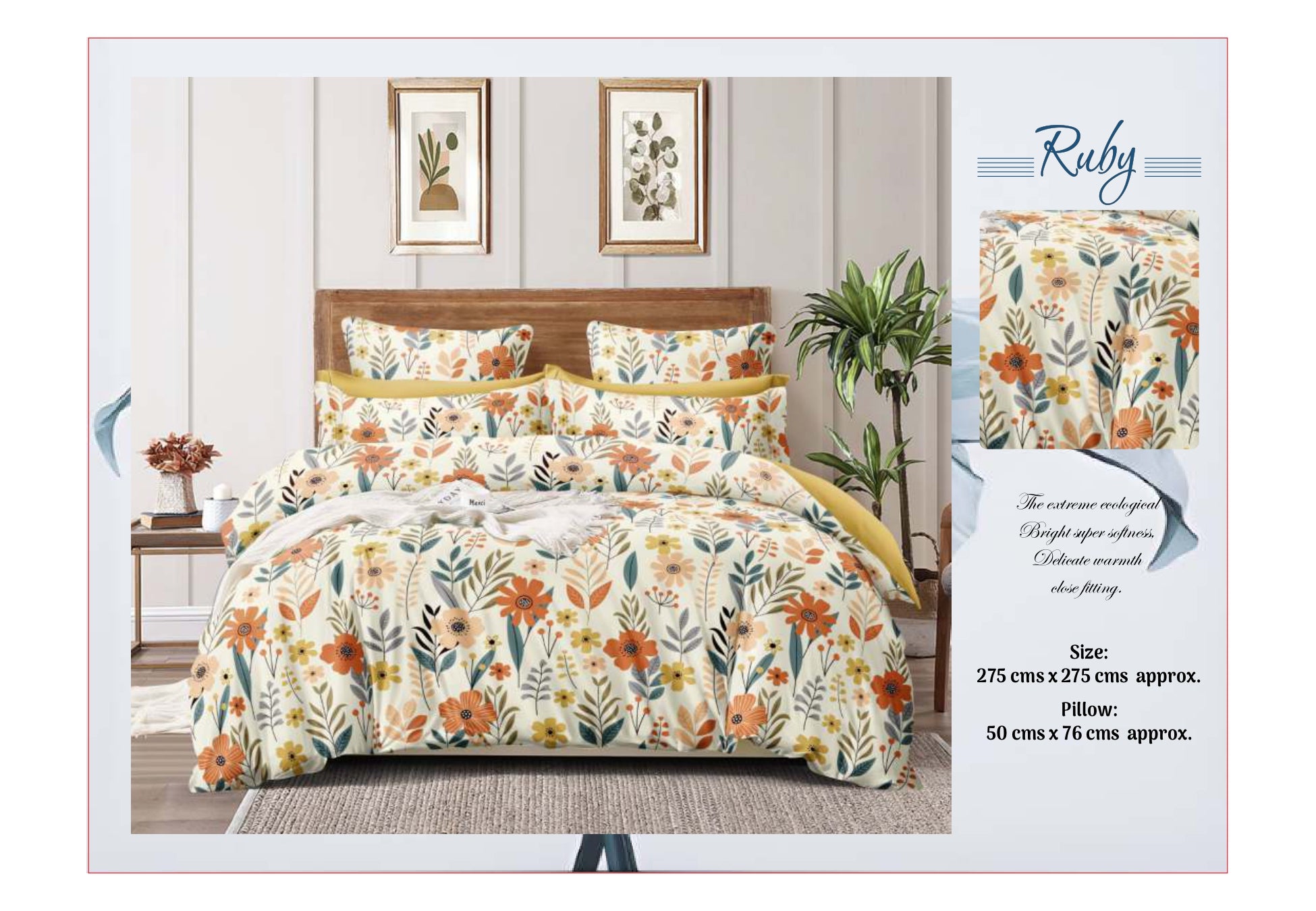 Ruby King size Bedsheet