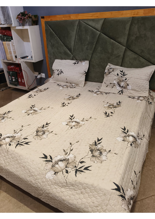Rosepetal Quilted Bedcover Classic Bloom